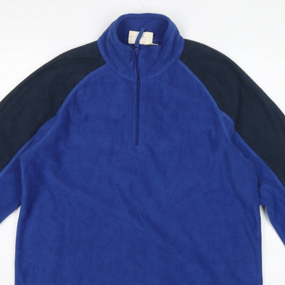 Mountain Warehouse Men’s Blue Black M 1/4 Zip Fleece Sweatshirt