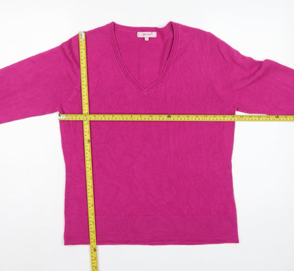 Per Una Women’s Pink Cashmere V-Neck Pullover Jumper UK 16
