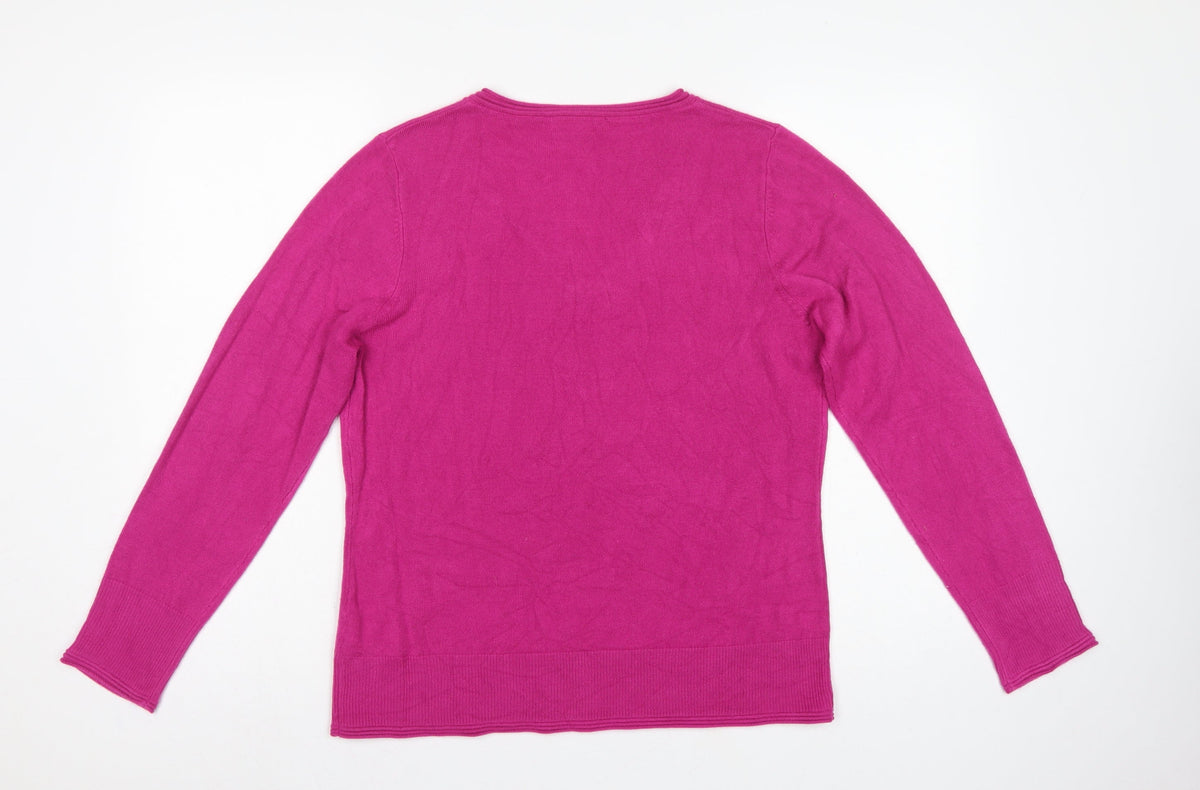 Per Una Women’s Pink Cashmere V-Neck Pullover Jumper UK 16