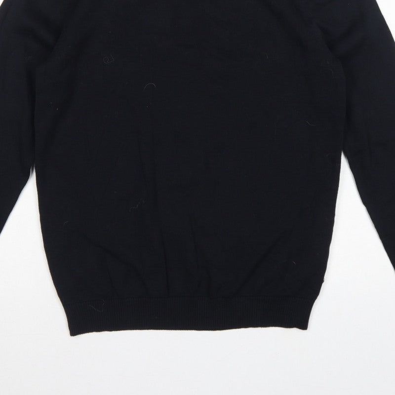 Jack & Jones Men’s Black Size S Crew Neck Cotton Knit Pullover Jumper