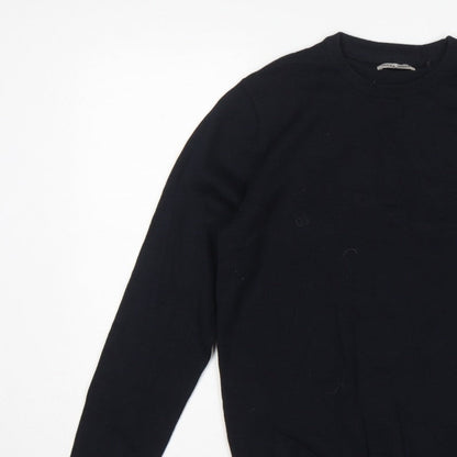 Jack & Jones Men’s Black Size S Crew Neck Cotton Knit Pullover Jumper