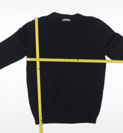 Jack & Jones Men’s Black Size S Crew Neck Cotton Knit Pullover Jumper
