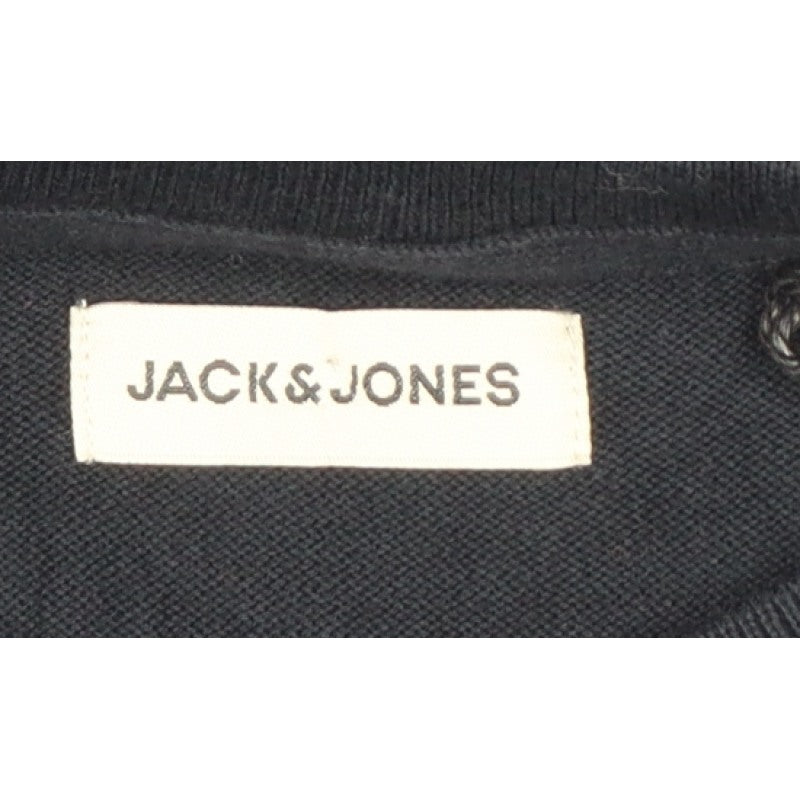 Jack & Jones Men’s Black Size S Crew Neck Cotton Knit Pullover Jumper