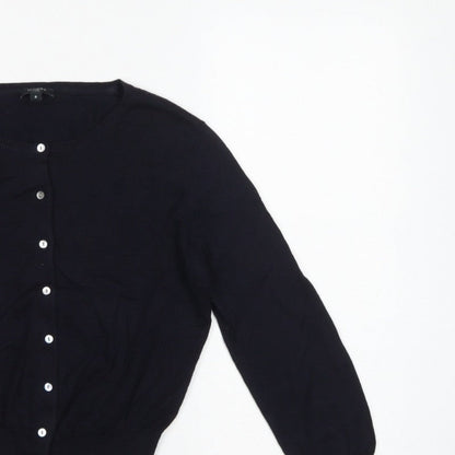 Hobbs London Women’s Black UK 8 Button Front Knit Cardigan Long Sleeve