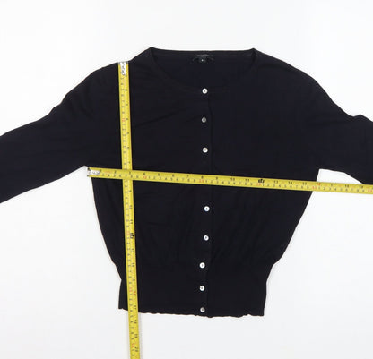 Hobbs London Women’s Black UK 8 Button Front Knit Cardigan Long Sleeve