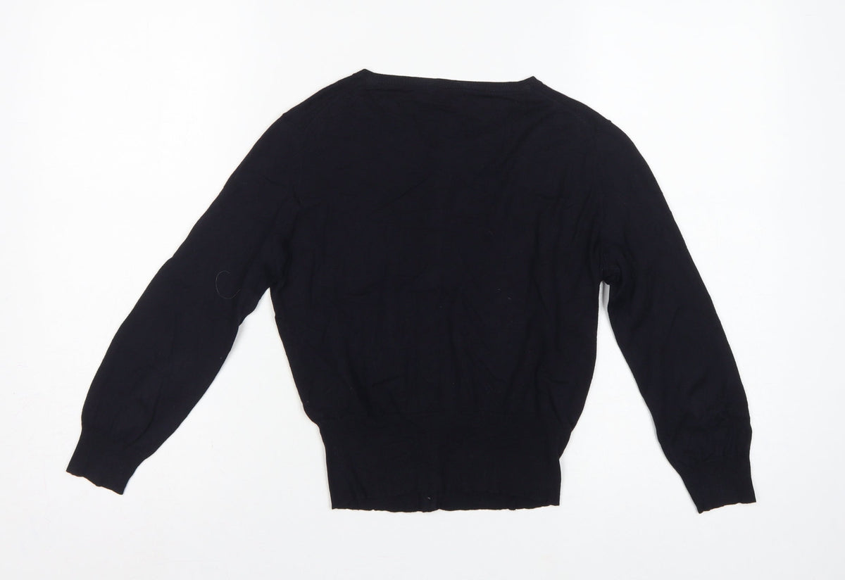 Hobbs London Women’s Black UK 8 Button Front Knit Cardigan Long Sleeve