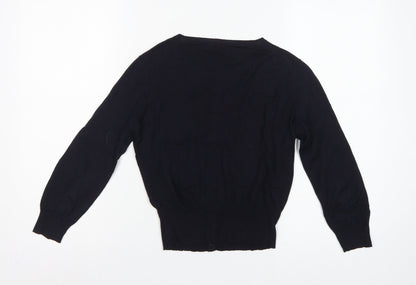 Hobbs London Women’s Black UK 8 Button Front Knit Cardigan Long Sleeve
