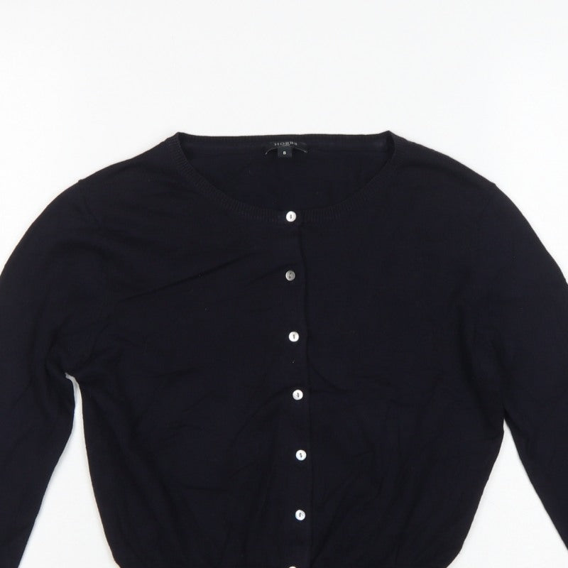Hobbs London Women’s Black UK 8 Button Front Knit Cardigan Long Sleeve