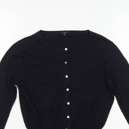 Hobbs London Women’s Black UK 8 Button Front Knit Cardigan Long Sleeve