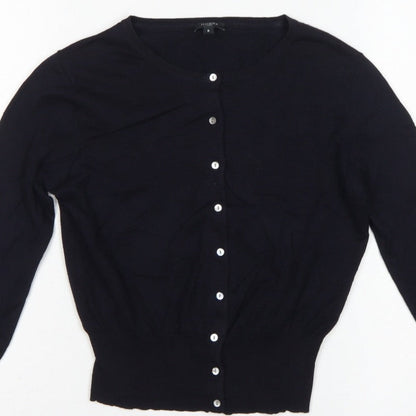 Hobbs London Women’s Black UK 8 Button Front Knit Cardigan Long Sleeve