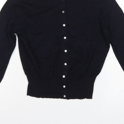 Hobbs London Women’s Black UK 8 Button Front Knit Cardigan Long Sleeve