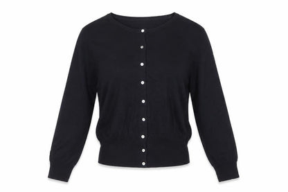 Hobbs London Women’s Black UK 8 Button Front Knit Cardigan Long Sleeve