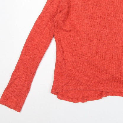 Zara Trafaluc Women Red Size S Fine Knit Round Neck Jumper