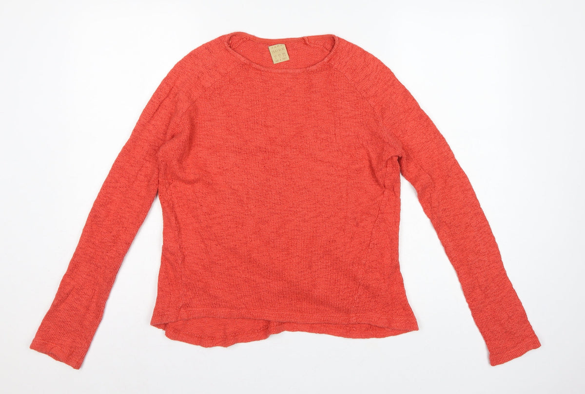 Zara Trafaluc Women Red Size S Fine Knit Round Neck Jumper