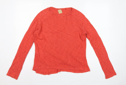Zara Trafaluc Women Red Size S Fine Knit Round Neck Jumper