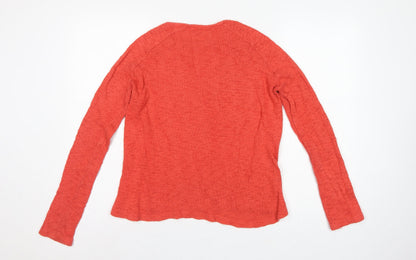 Zara Trafaluc Women Red Size S Fine Knit Round Neck Jumper