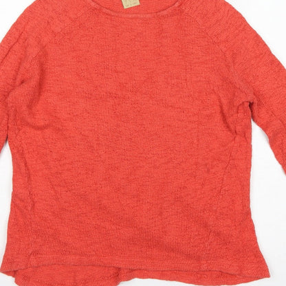 Zara Trafaluc Women Red Size S Fine Knit Round Neck Jumper