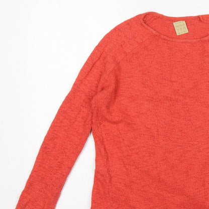 Zara Trafaluc Women Red Size S Fine Knit Round Neck Jumper