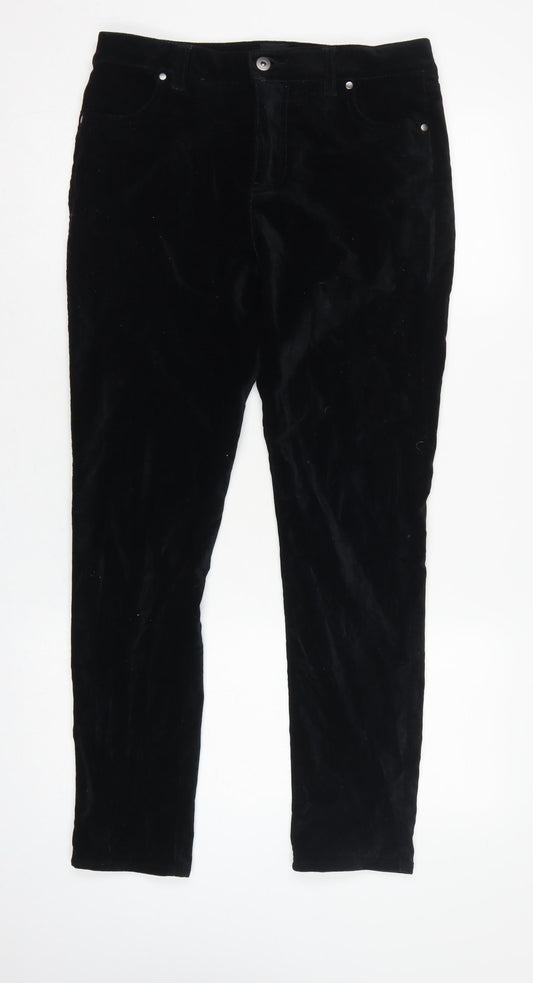 John Lewis Women’s Black Size 8 Velvet Skinny Trousers Stretch
