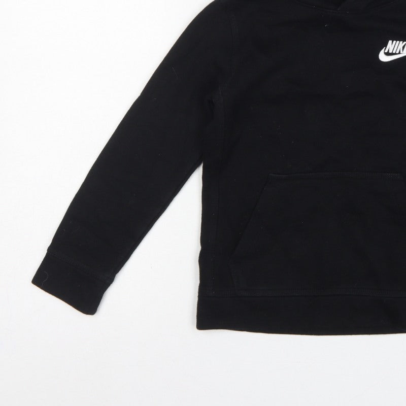 Nike Boys Black 6-7 Years Pullover Hoodie Logo Fleece
