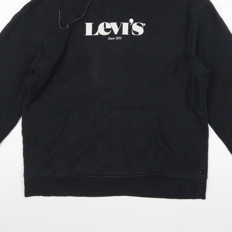 Levi's Men's Black M Relaxed Pullover Logo Cotton Hoodie