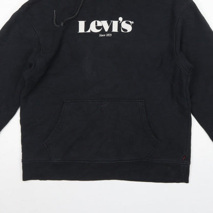 Levi's Men's Black M Relaxed Pullover Logo Cotton Hoodie