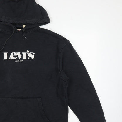 Levi's Men's Black M Relaxed Pullover Logo Cotton Hoodie