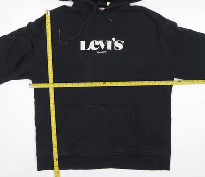 Levi's Men's Black M Relaxed Pullover Logo Cotton Hoodie