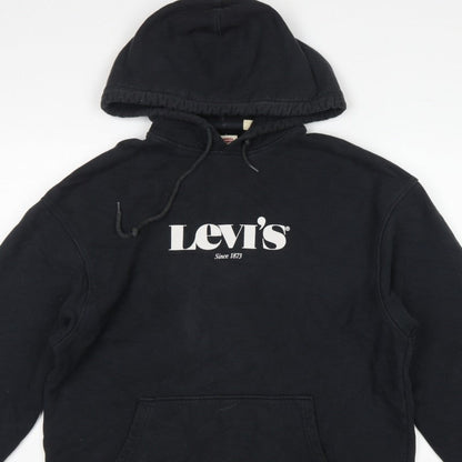 Levi's Men's Black M Relaxed Pullover Logo Cotton Hoodie