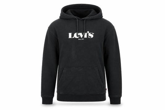 Levi's Men's Black M Relaxed Pullover Logo Cotton Hoodie