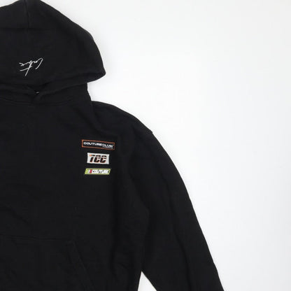 Couture Women’s Black XS Pullover Hoodie Embroidered Logo Pockets