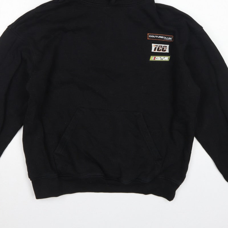 Couture Women’s Black XS Pullover Hoodie Embroidered Logo Pockets