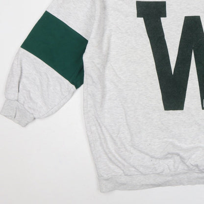 Wicked Unisex Adults Grey Green L V-Neck Graphic Pullover Sweatshirt