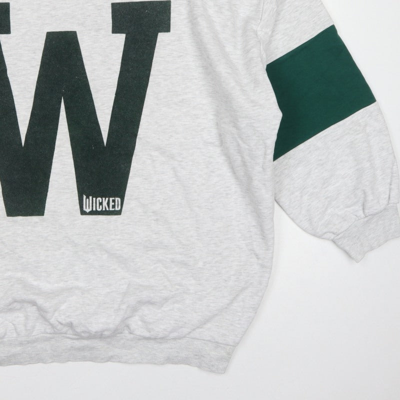 Wicked Unisex Adults Grey Green L V-Neck Graphic Pullover Sweatshirt