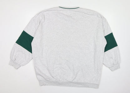 Wicked Unisex Adults Grey Green L V-Neck Graphic Pullover Sweatshirt