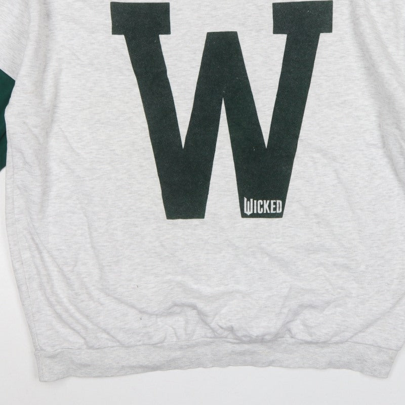 Wicked Unisex Adults Grey Green L V-Neck Graphic Pullover Sweatshirt
