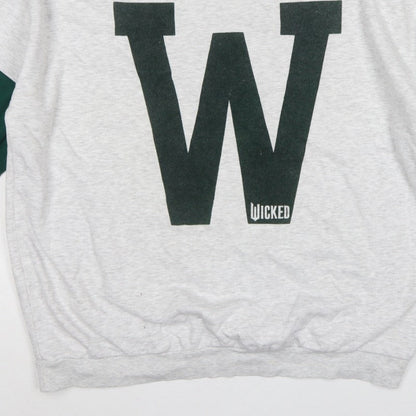 Wicked Unisex Adults Grey Green L V-Neck Graphic Pullover Sweatshirt