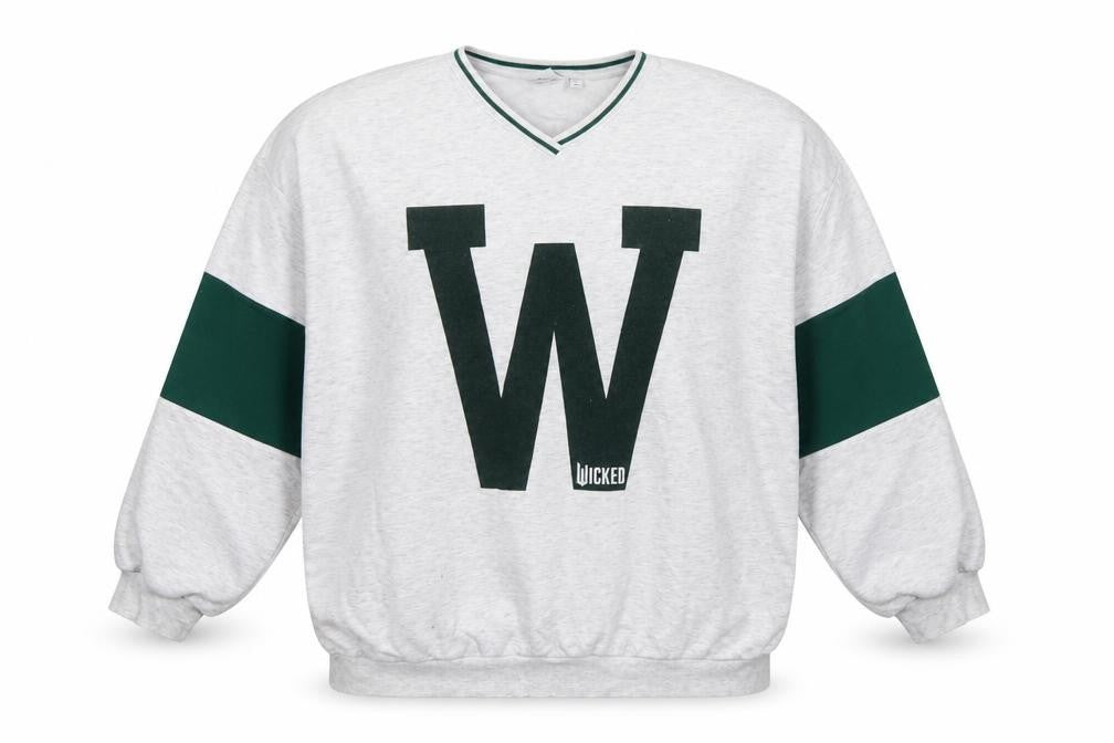 Wicked Unisex Adults Grey Green L V-Neck Graphic Pullover Sweatshirt