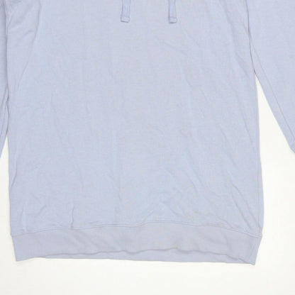 River Island Women Blue M Fur Trim Hooded Pullover Sweatshirt