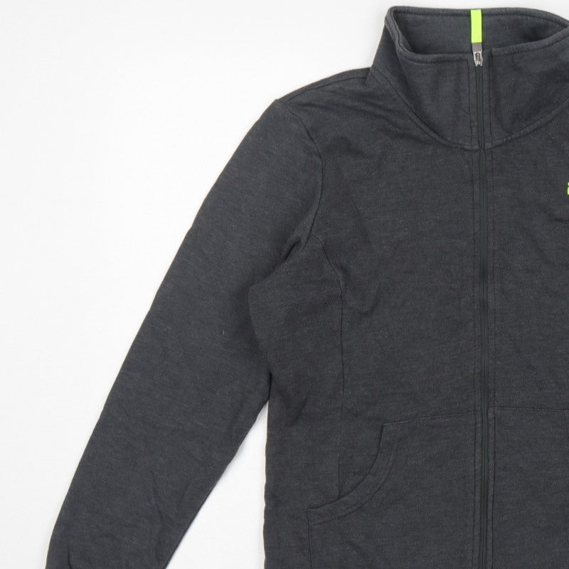 Fila Sport Women’s Grey L Full Zip Fleece Sweatshirt Logo Pockets