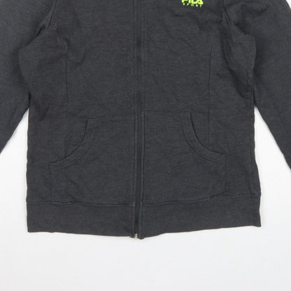 Fila Sport Women’s Grey L Full Zip Fleece Sweatshirt Logo Pockets