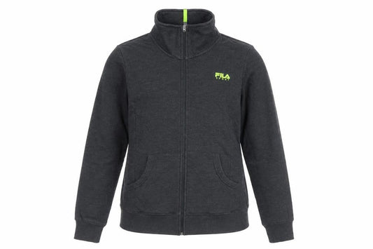 Fila Sport Women’s Grey L Full Zip Fleece Sweatshirt Logo Pockets