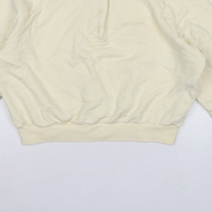 Cernucci Women’s Ivory XS Henley Logo Sweatshirt High Neck