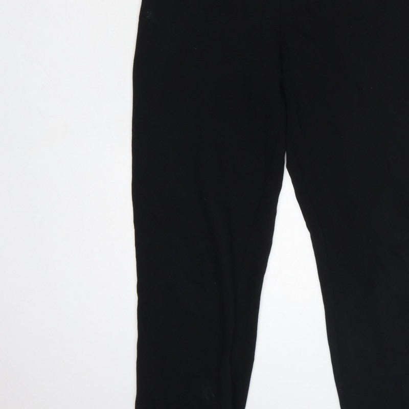 Zara Women Black Size S Button Front Drawstring Jersey Jumpsuit
