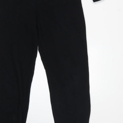 Zara Women Black Size S Button Front Drawstring Jersey Jumpsuit