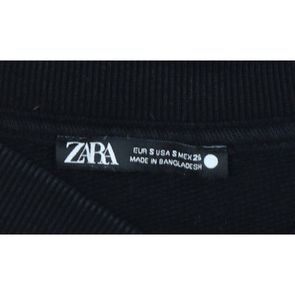 Zara Women Black Size S Button Front Drawstring Jersey Jumpsuit