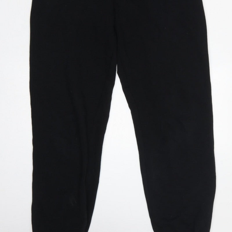 Zara Women Black Size S Button Front Drawstring Jersey Jumpsuit