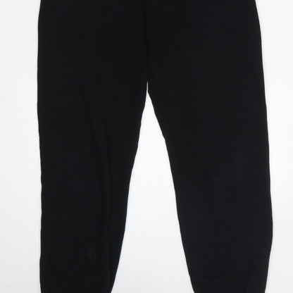 Zara Women Black Size S Button Front Drawstring Jersey Jumpsuit