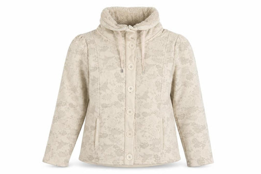Per Una Women Ivory Floral Hooded Button Cardigan Sweatshirt L