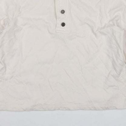 Gap Work-Force Men’s Ivory L Button Henley Sweatshirt Cotton